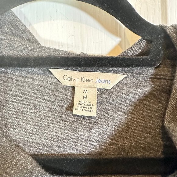 CK Calvin Klein Jeans Marled Gray Relax Fit Hoodie - Medium - Picture 6 of 9